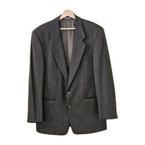 VTG Maranzone Uomo Blazer Men US 42 Wool Plaid Lined Union Made 2B Ventless FLAW